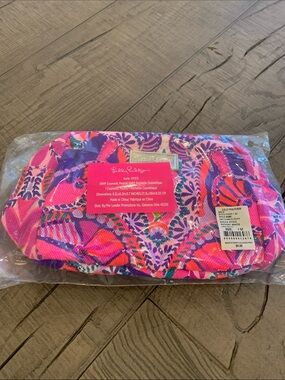 Lilly Pulitzer Hot Pink & Purple Tropical Cosmetic Pouch